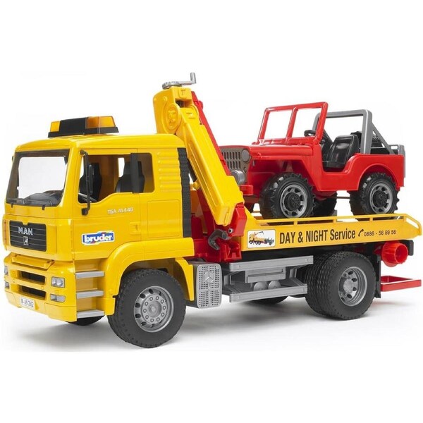 Bruder - Man Tga Breakdown Truck With Cross Country Vehicle 1:16 Scale