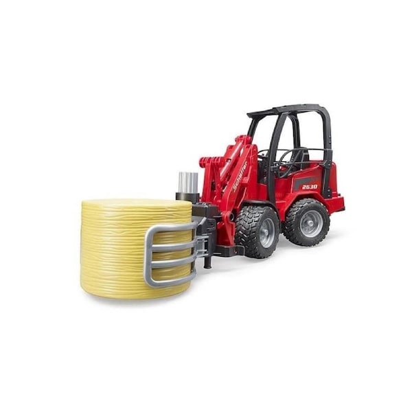 Bruder - Compact Loader 2630 Farm Tractor With Shovel Bale Gripper And 1 Round Hay Bale