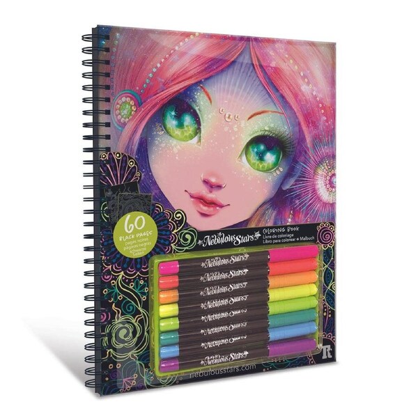 Nebulous Stars - Colouring Book - Black Pages