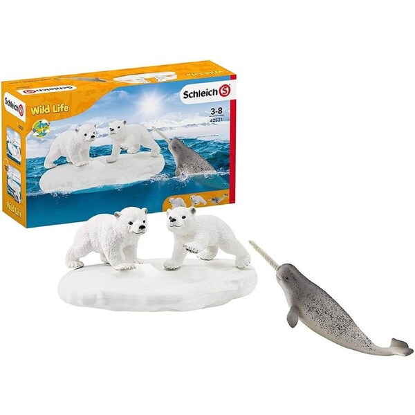 Schleich - Wild Life Polar Playground 4 Piece Animal Playset