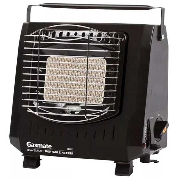 Gasmate Portable Gas Heater - Ceramic Burner Piezo Ignition - Outdoor Patio Heating Butane Heating