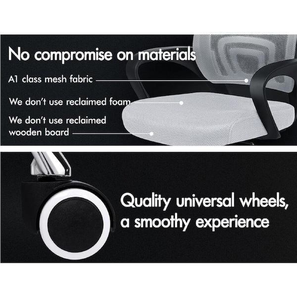 1 ALFORDSON Office Mesh Chair Executive Fabric Seat Gaming Racing Computer RAFA Series Rafa - Black