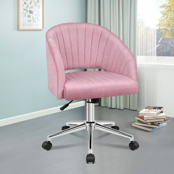 ALFORDSON Velvet Office Chair Swivel Armchair Computer Desk Work Adult Kids Layla&nbsp;Series Pink