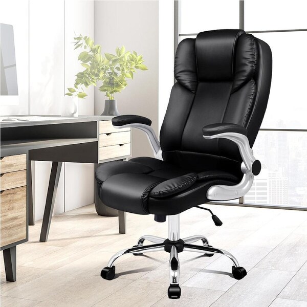 ALFORDSON Executive Office Chair Computer Gaming Leather Seat Racing Tilt Series Black