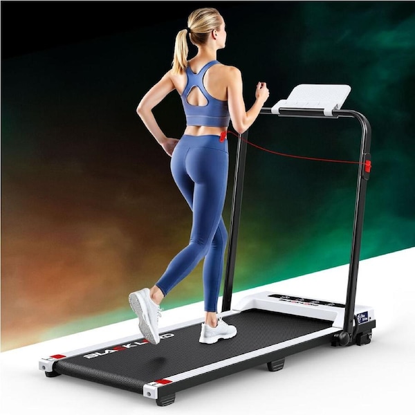 BLACK LORD 38cm Belt Treadmill Electric Walking Pad Foldable Under Desk Home Gym White