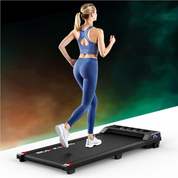BLACK LORD 38cm Belt Treadmill Electric Walking Pad Under Desk Home Office Fitness Black