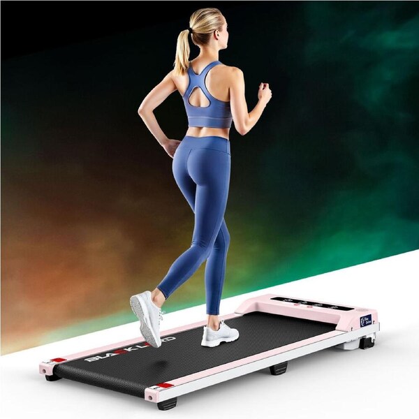 BLACK LORD 38cm Belt Treadmill Electric Walking Pad Under Desk Home Office Fitness Pink
