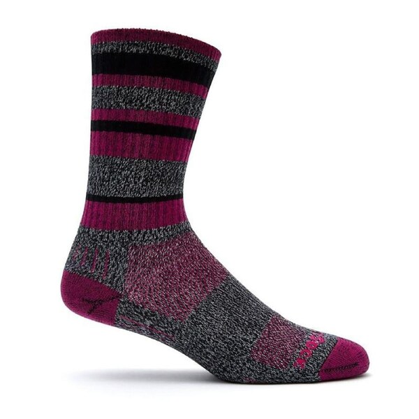 Wrightsock Adventure Crew Length Black Fuchsia Unisex Outdoor Hiking/Trail Socks L