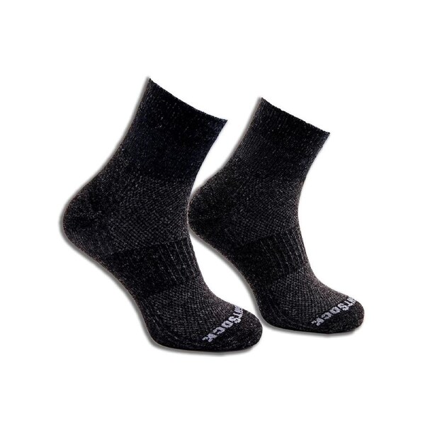 Wrightsock Eco Winter Run Quarter Black Unisex Outdoor Hiking/Trail Socks L