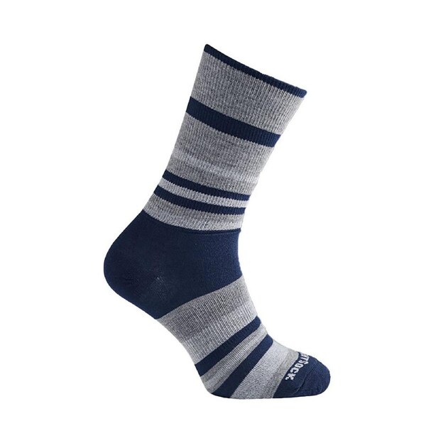 Wrightsock Eco Explore Crew Length Navy Stripe Unisex Hiking Socks L