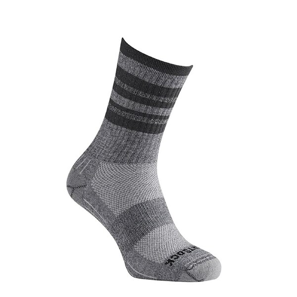 Wrightsock Escape Crew Length Ash Twist Stripes Unisex Outdoor Hiking Socks M