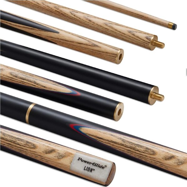PowerGlide Lion 3 Piece Ash 3/4 Pool Snooker Billiard Cue