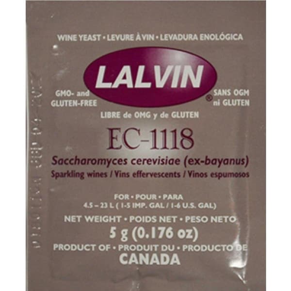 Lalemand LalBrew Lalvin EC1118 Homerewing Wine and Ginger Beer Brewing Yeast 5g