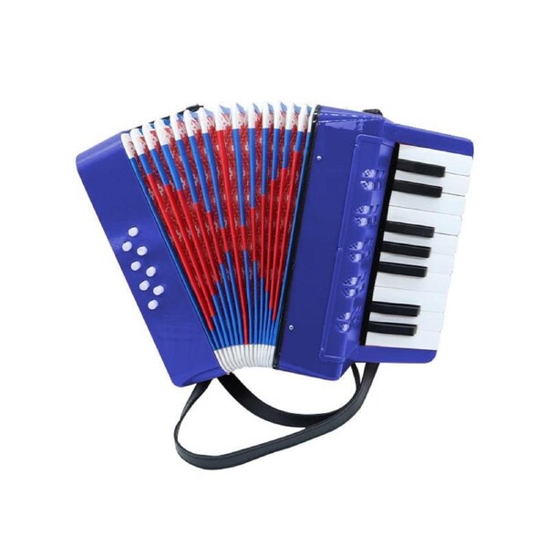 17 Key Piano Accordion 8 Bass Pads Key Of C 24x10cm UC104 Blue