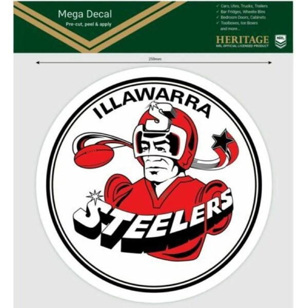 NRL Mega Heritage Decal - Illawarra Steelers - Car Sticker 250mm