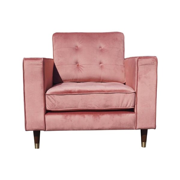 Fiona 1 Seat Sofa Pink Velvet