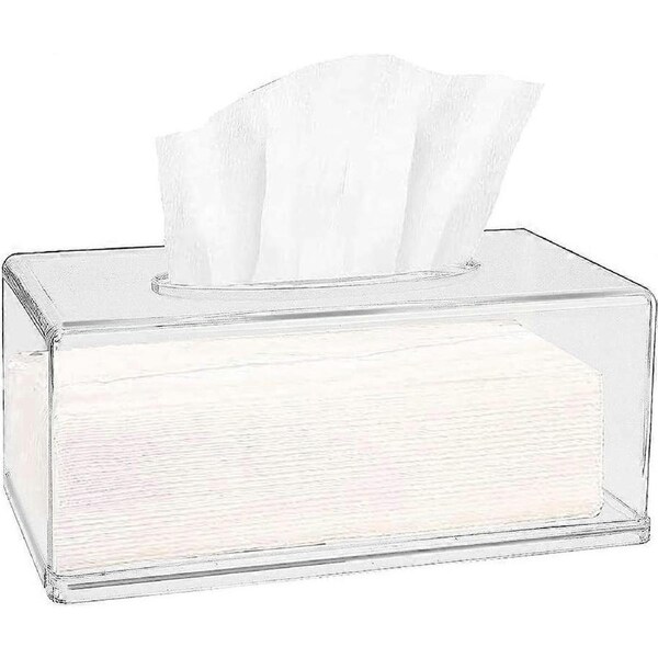 Acrylic tissue box holder, Transparent tissue box for storing tissue, rectangular tissue box covering bathroom, kitchen and napkin box holder tissue d