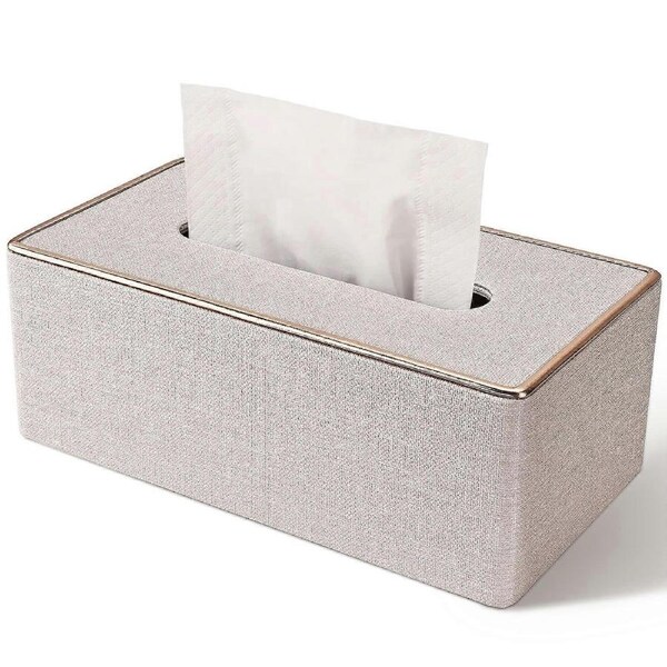Tissue Box Cover, Leather Tissue Box Holder, Rectangular Tissue Box caps for Kleenex, napkin