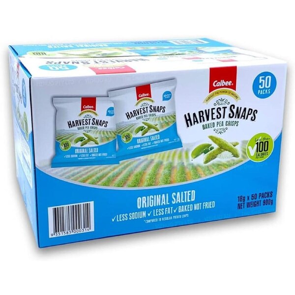 Calbee Harvest Snaps Baked Pea Crisps (18 g x 50 pk)