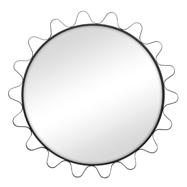 Cooper & Co. Aria Wavey 90cm Round Mirror Black