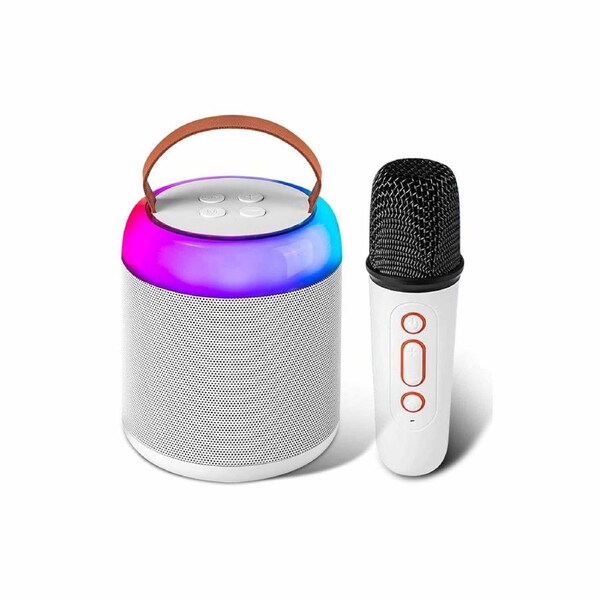 Mini Karaoke Machine Portable Bluetooth Speaker Wireless w Microphone