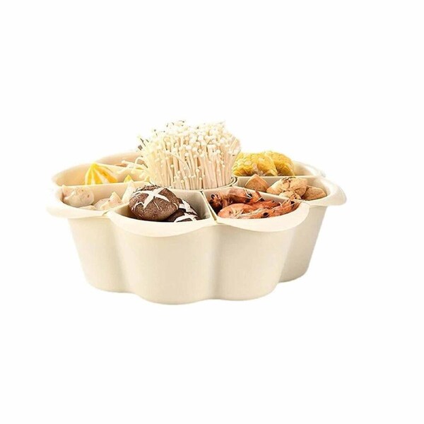 Multifunctional Hot Pot Platter 9 Grid Serving Dish Vegetable Snack Plate Tray
