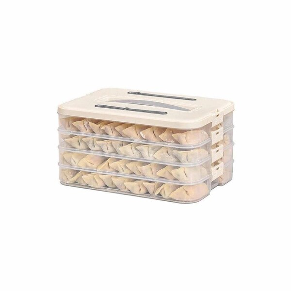 4 Layer Dumpling Box Kitchen Refrigerator Storage Container Frozen Food Crisper