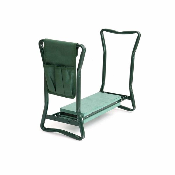 Garden Kneeler Iron Seat Stool Kneeling Bench Durable Foldable Pad Outdoor