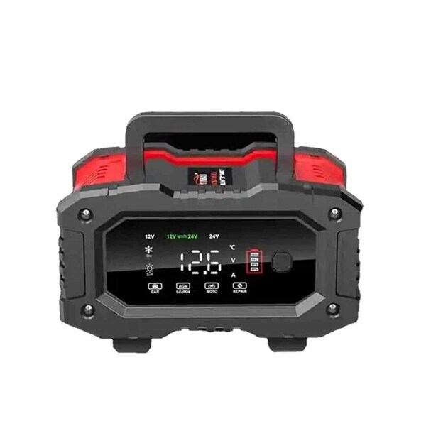 Car Battery Charger 12V 24V LCD Automatic Smart Trickle Charger Maintainer