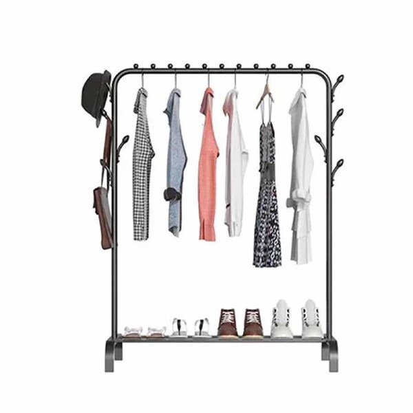 Clothes Garment Coat Hanger Rack Organiser Hat Hook Stand Shoes Storage Metal