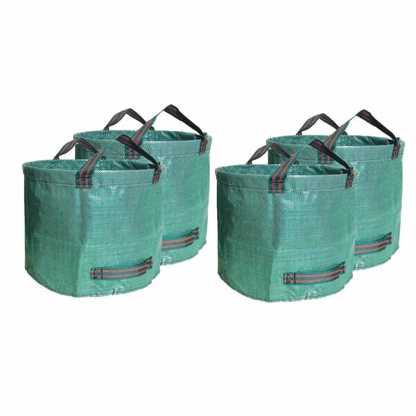 4pcs Garden Waste Bag Leaf Rubbish Plant Grass Sack Reusable Large Carry Pack