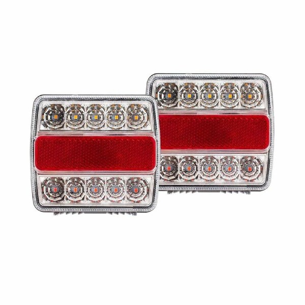 2Pcs 16 LED Submersible Waterproof Stop Tail Lights Trailer light Boat Truck Lamp