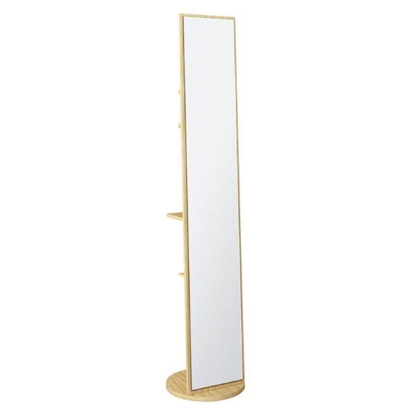 Full Length Body Mirror Large Long Tall Floor Free Standing Rotating Stand Up Alone Makeup Dressing Home Decor Bedroom Storage Rack Shelf 164x30x20cm