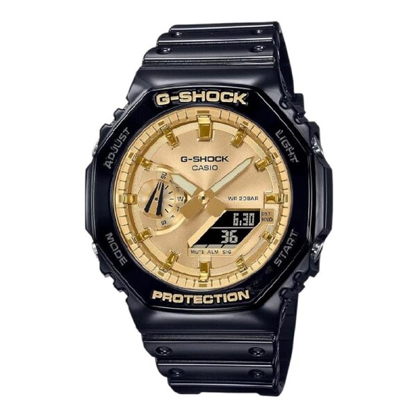 Casio G-Shock GA-2100GB-1A Mens Black Gold Analogue Digital Watch Carbon Core