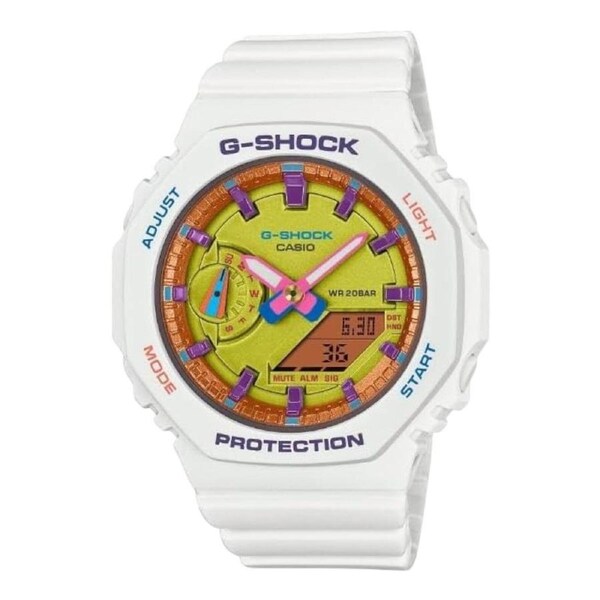 Casio G-Shock GMA-S2100BS-7A Unisex White Analogue Digital Watch Green Dial 200M