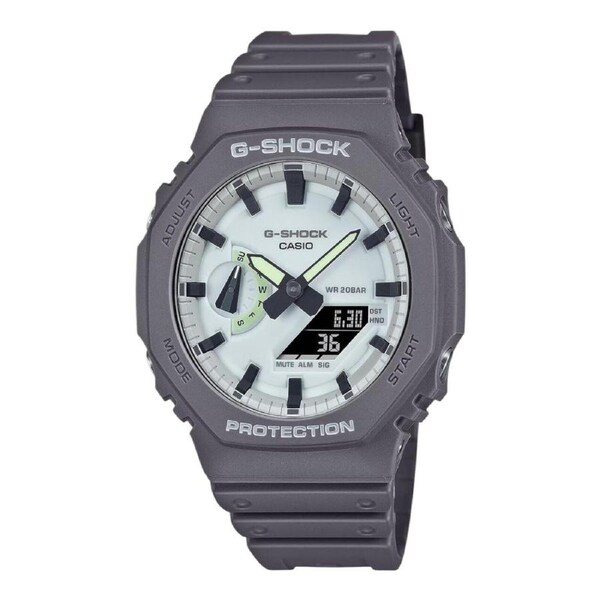 Casio G-Shock GA-2100HD-8 Mens Grey White Analogue Digital Watch Glow Dial 200M