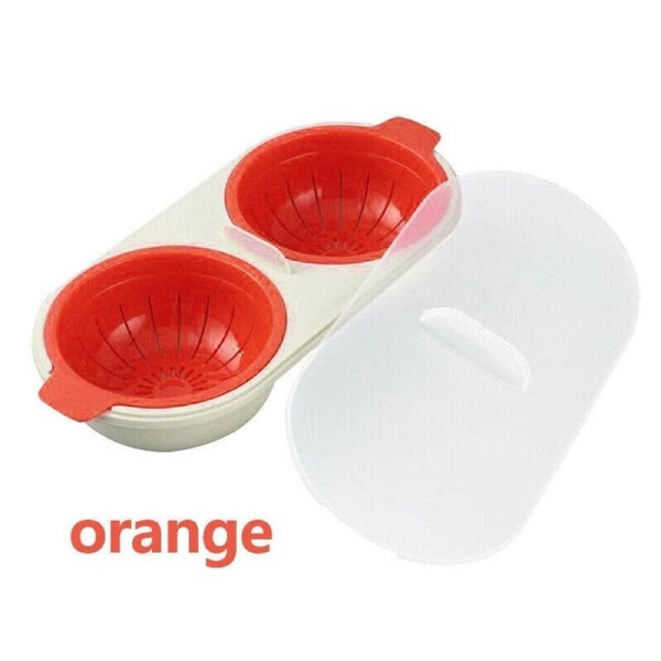 Sandwich Breakfast Cooker Egg Poacher Microwave Oven Kitchen Novelty Orange