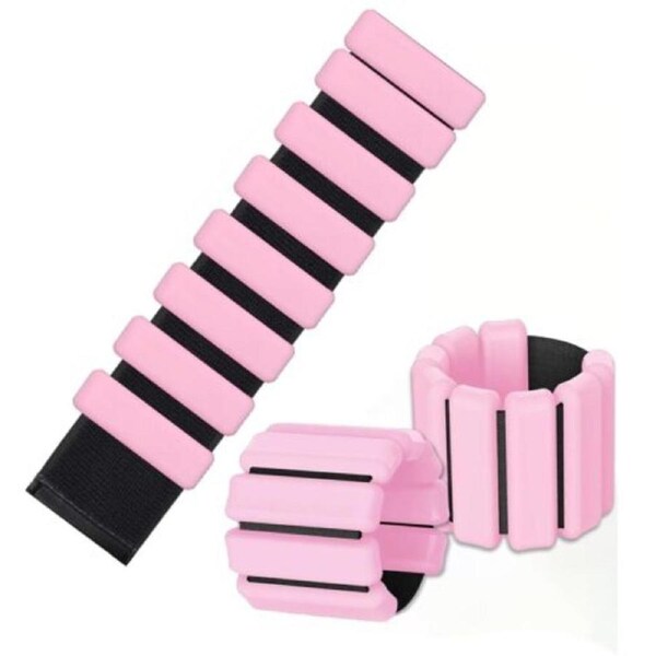 Fitness Wrist Bracelet Equipment Adjustable Ankle Weights Training 1 Pair Pink