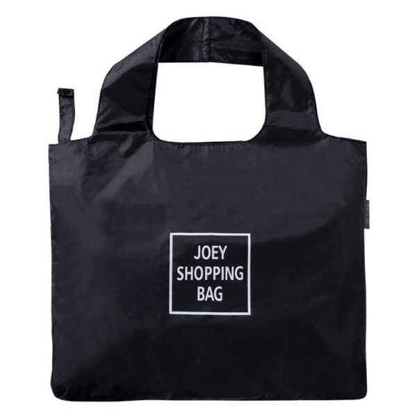 Foldable Shopping Bag Travel One-shoulder Bag Portable Storage Waterproof Black