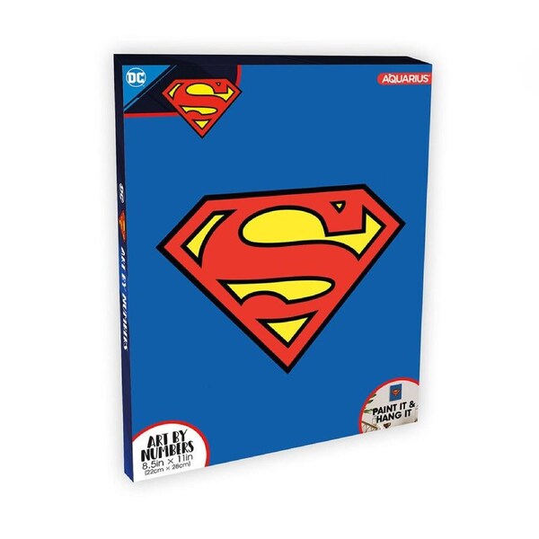 Aquarius DC Comics Superman Mini Art by Numbers DIY Acrylic Art Kit 22x28cm