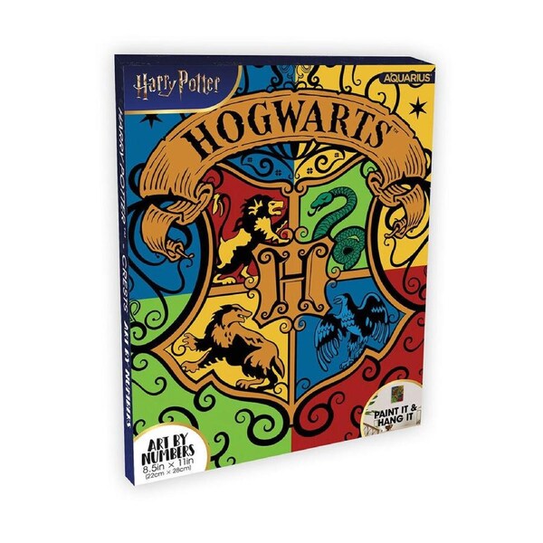 Aquarius Harry Potter Mini Art by Numbers Crests DIY Acrylic Art Kit 22x28cm