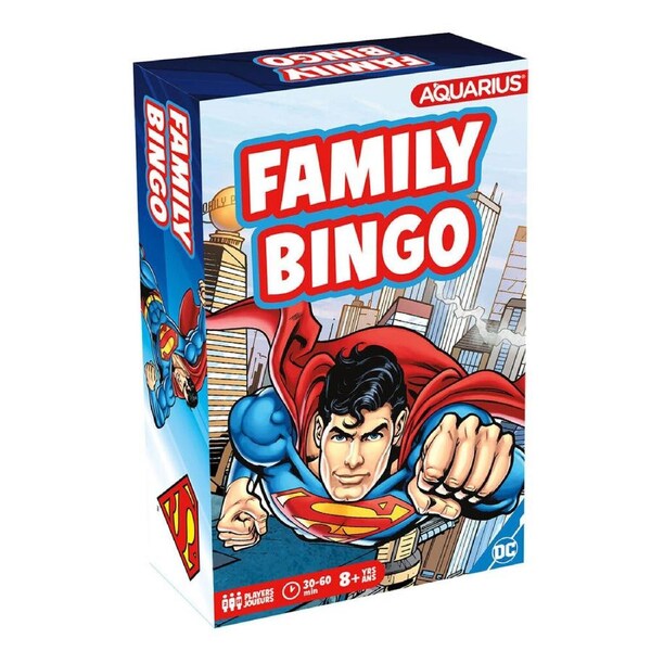 Aquarius Superman Family Bingo Educational Board Game Set 10x10cm Kids 8y+
