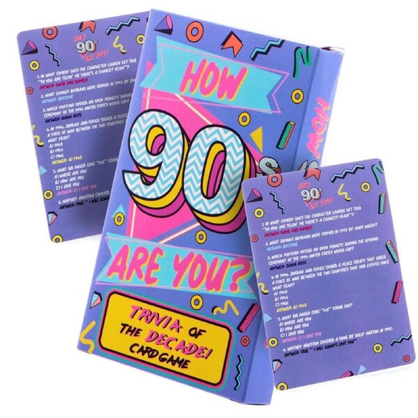 Boxer Gifts How 90's Are You? Trivia Of The Decade Card Game 15x9cm Purple 4y+