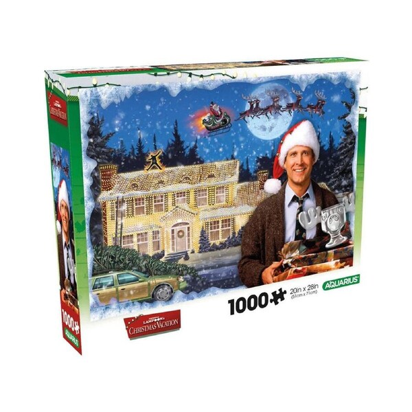 1000pc Aquarius Christmas Vacation Movie Glitter Cardboard Puzzle 51x71cm 11y+