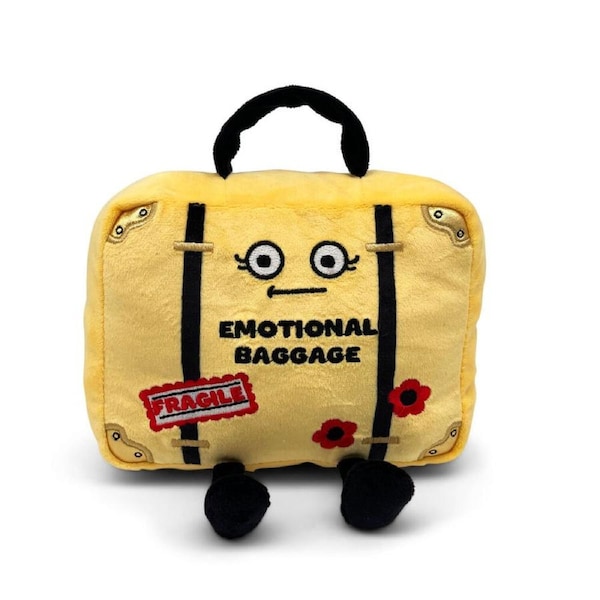 Punchkins Suitcase Emotional Baggage Novelty Plush Soft Toy Yellow Kids 3y+