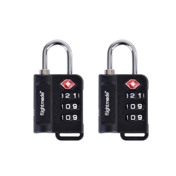 2 Pcs TSA Approved Travel 3 Dial Indicator Padlock