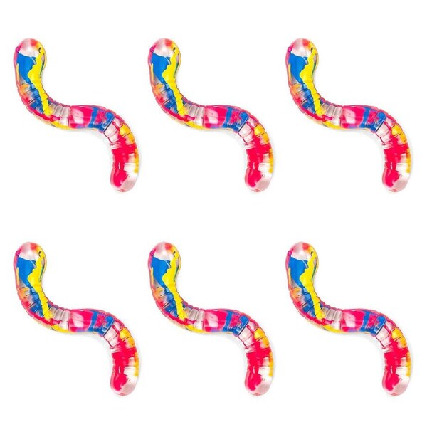 6PK Keycraft Inkerz Snake Kids/Childrens Squishy Sensory Stress Toy Assorted