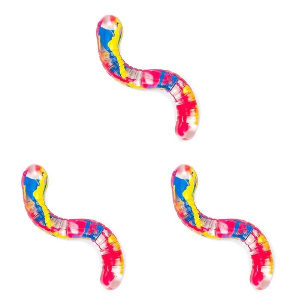 3PK Keycraft Inkerz Snake Kids/Childrens Squishy Sensory Stress Toy Assorted