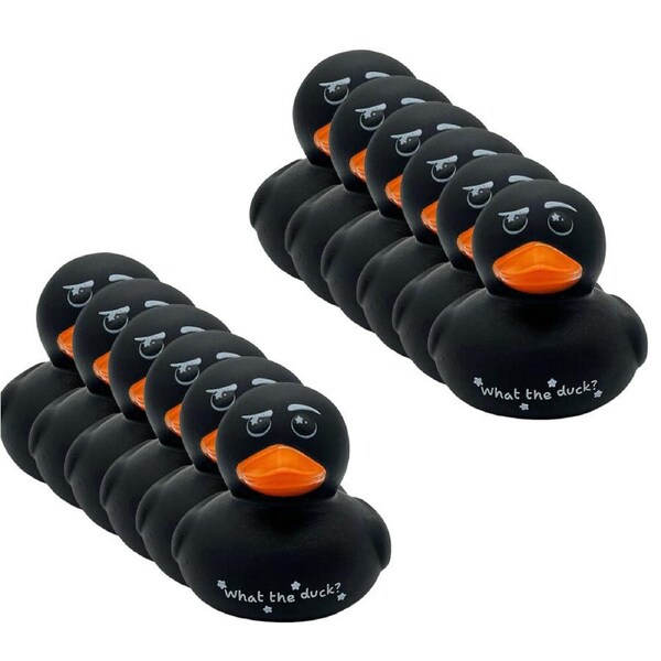 12PK Punchkins Sassy Rubber Ducks Funny Joke/Pun Bath Toy 16x18cm Black Kids 8y+