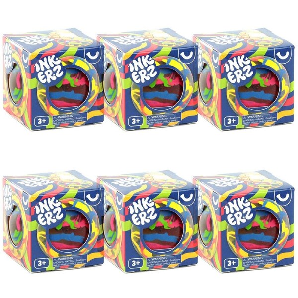 6PK Keycraft Inkerz Ball Kids/Childrens Squishy Sensory Stress Toy Assorted 3y+